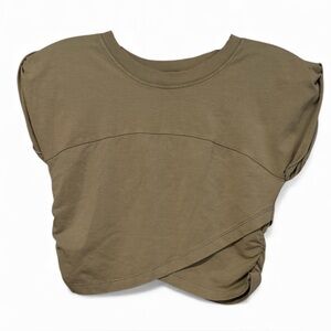 FP Movement by Free People Khaki Asymmetrical Tee